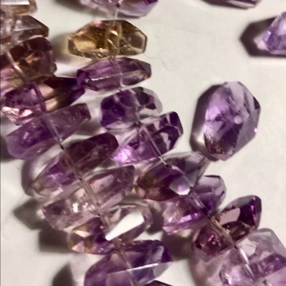 Genuine Ametrine RockCut gemstone choker necklace